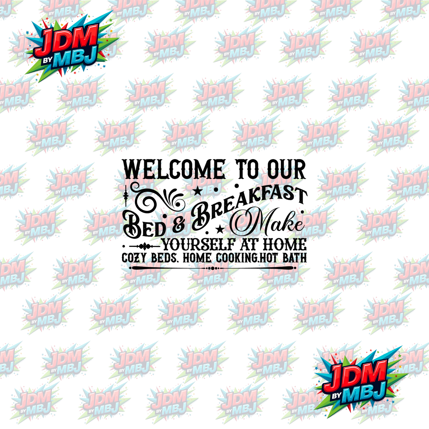 Iron On - Welcome to Our Bed & Breakfast - Vintage Farm DTF 20cm