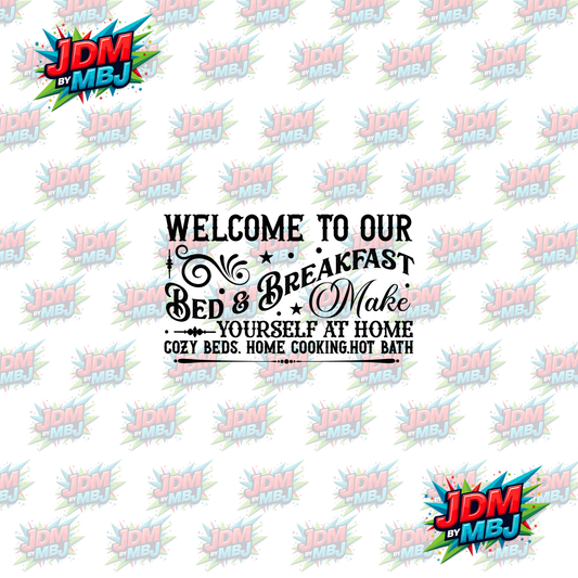 Iron On - Welcome to Our Bed & Breakfast - Vintage Farm DTF 20cm