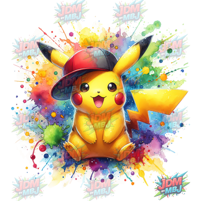 Pegatina termoadhesiva de Pokémon (2) DTF de 25 cm