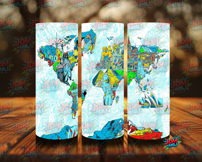 Inspired by World Maps Sublimation Prints