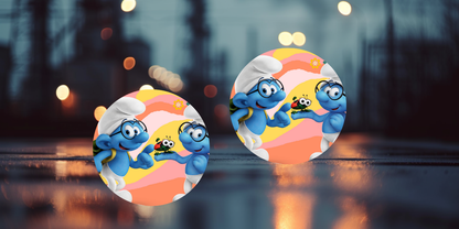 Impresiones de sublimación de posavasos para coche de Pitufo (8 por página)