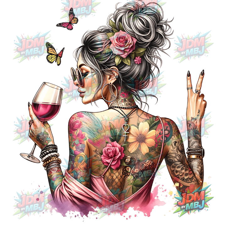 Iron On - Tattoo Girl DTF 25cm