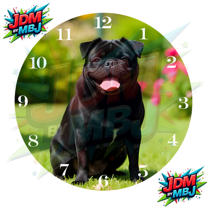 Impresiones de sublimación de relojes de 20 cm x 20 cm, inspirados en pájaros, perros y tigres.