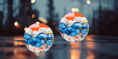 Impresiones de sublimación de posavasos para coche de Pitufo (8 por página)