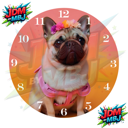 Impresiones de sublimación de relojes de 20 cm x 20 cm, inspirados en pájaros, perros y tigres.