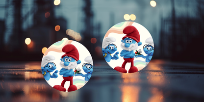 Impresiones de sublimación de posavasos para coche de Pitufo (8 por página)