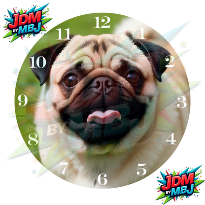 Impresiones de sublimación de relojes de 20 cm x 20 cm, inspirados en pájaros, perros y tigres.