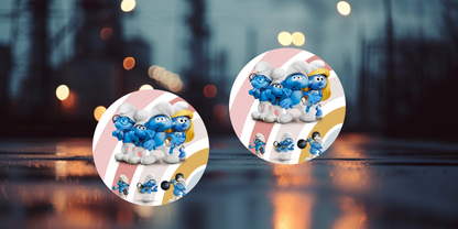 Impresiones de sublimación de posavasos para coche de Pitufo (8 por página)