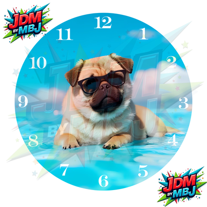 Impresiones de sublimación de relojes de 20 cm x 20 cm, inspirados en pájaros, perros y tigres.