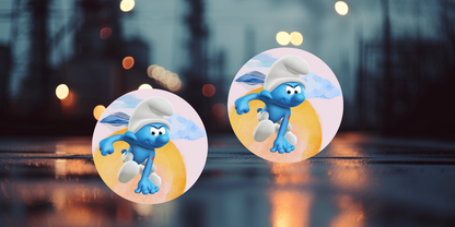 Impresiones de sublimación de posavasos para coche de Pitufo (8 por página)