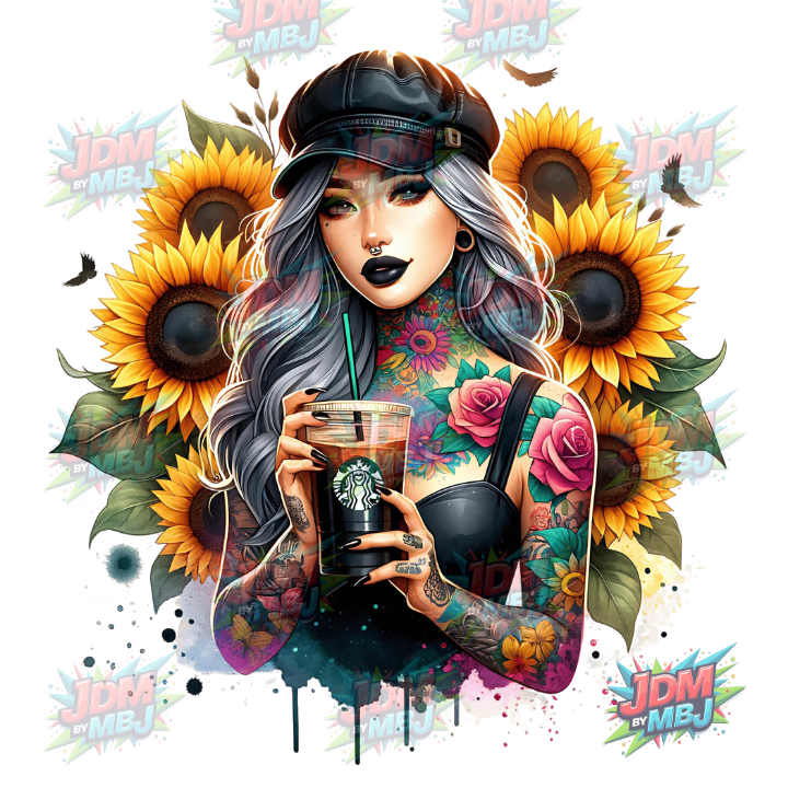 Iron On - Tattoo Girl DTF 25cm