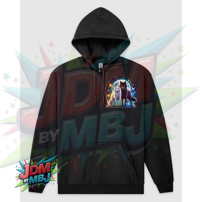 Lobos Místicos DTF Impreso en Sudaderas Gildan