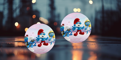 Impresiones de sublimación de posavasos para coche de Pitufo (8 por página)