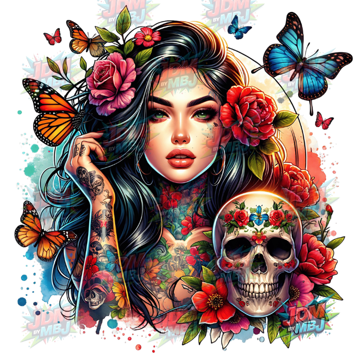 Iron On - Tattoo Girl DTF 25cm