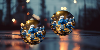 Impresiones de sublimación de posavasos para coche de Pitufo (8 por página)