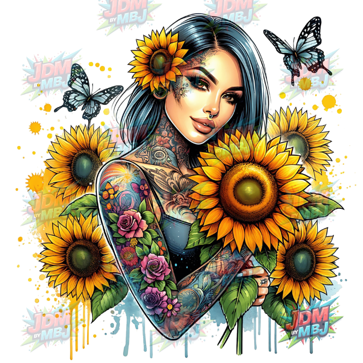 Iron On - Tattoo Girl DTF 25cm