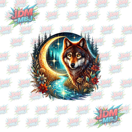 Transferencia térmica - Lobo misterioso DTF 25 cm