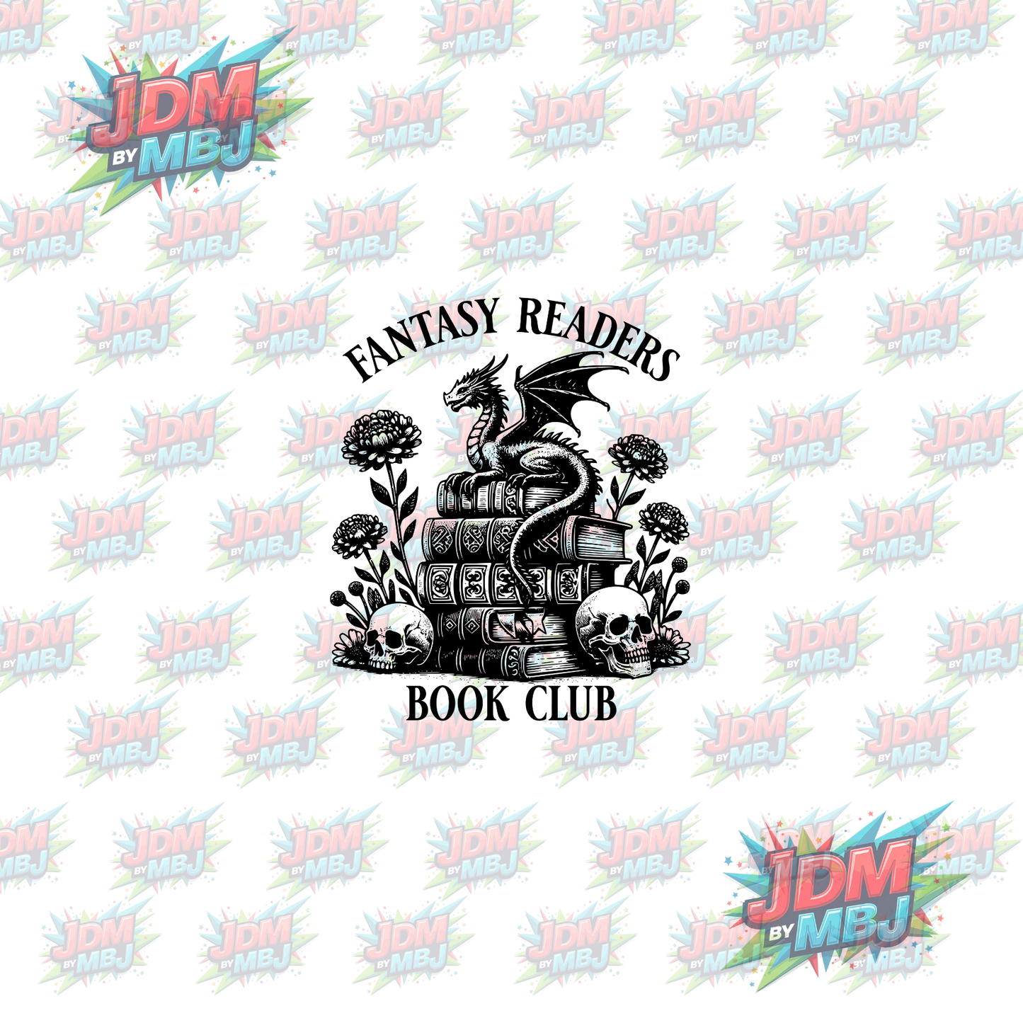 Iron On -  Fantasy Reader Book Club DTF 20cm