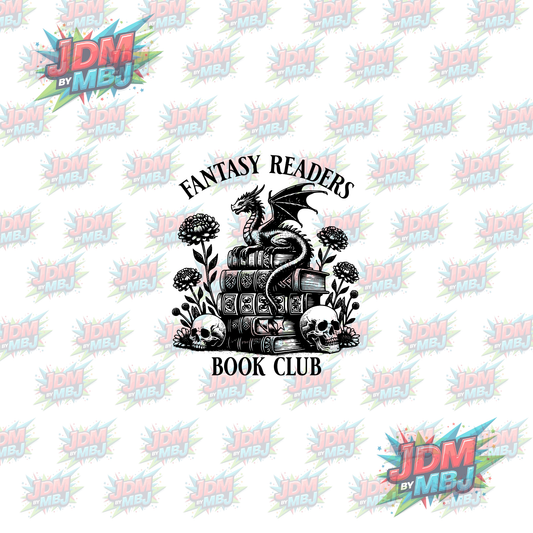 Iron On -  Fantasy Reader Book Club DTF 20cm
