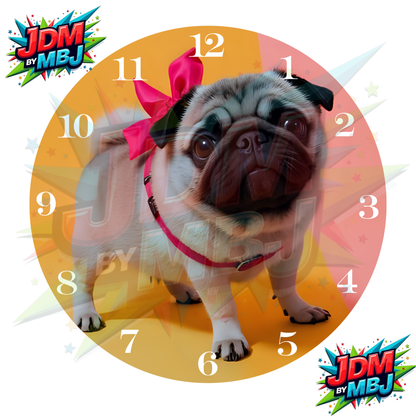 Impresiones de sublimación de relojes de 20 cm x 20 cm, inspirados en pájaros, perros y tigres.