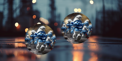 Impresiones de sublimación de posavasos para coche de Pitufo (8 por página)