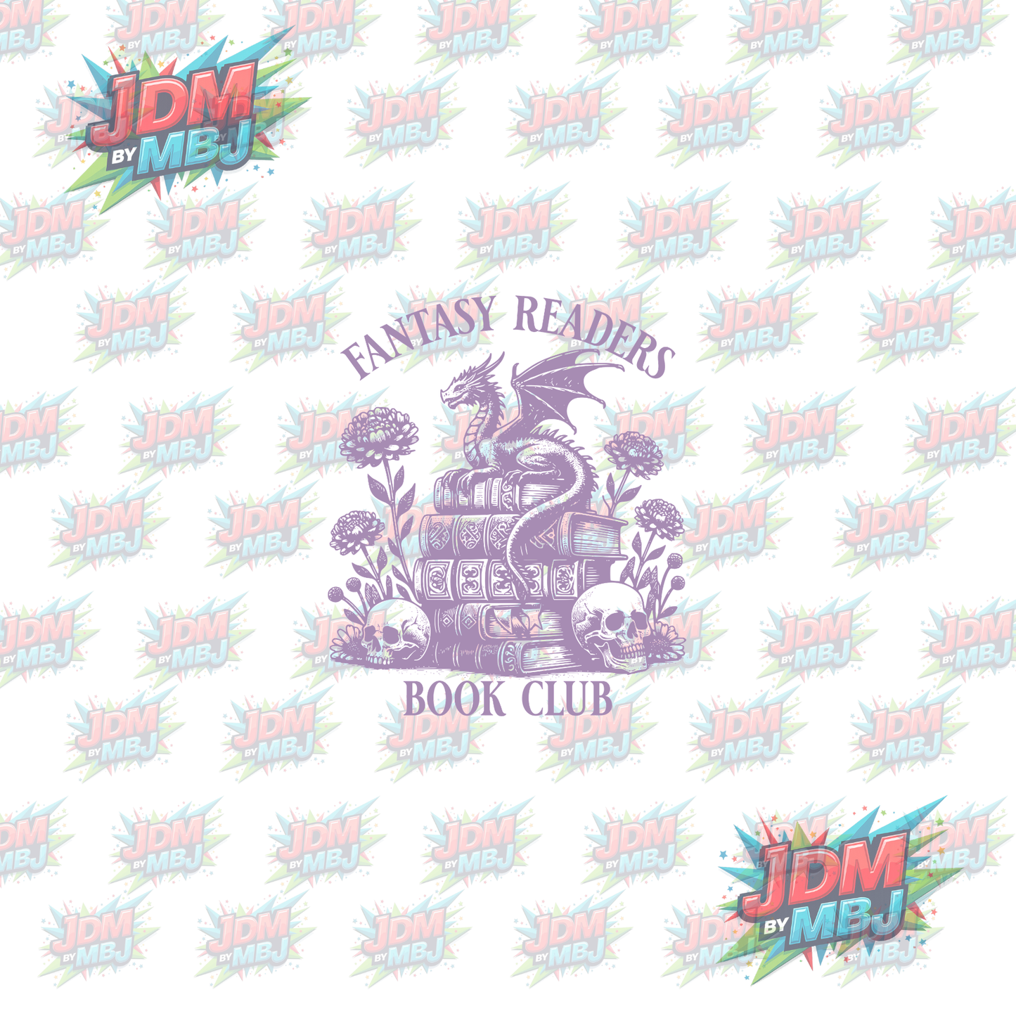 Iron On -  Fantasy Reader Book Club "Pink" DTF 20cm