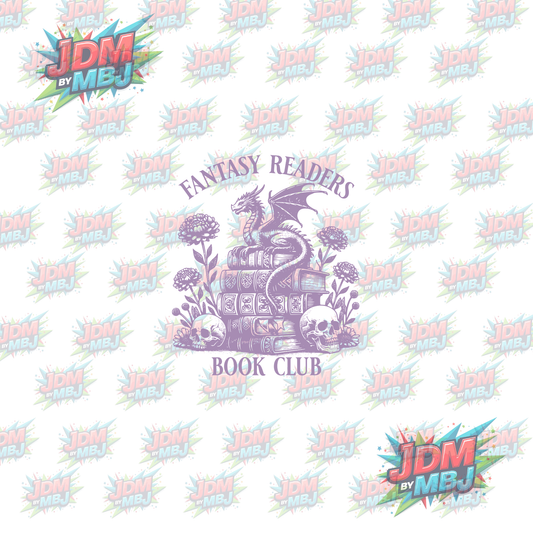Iron On -  Fantasy Reader Book Club "Pink" DTF 20cm