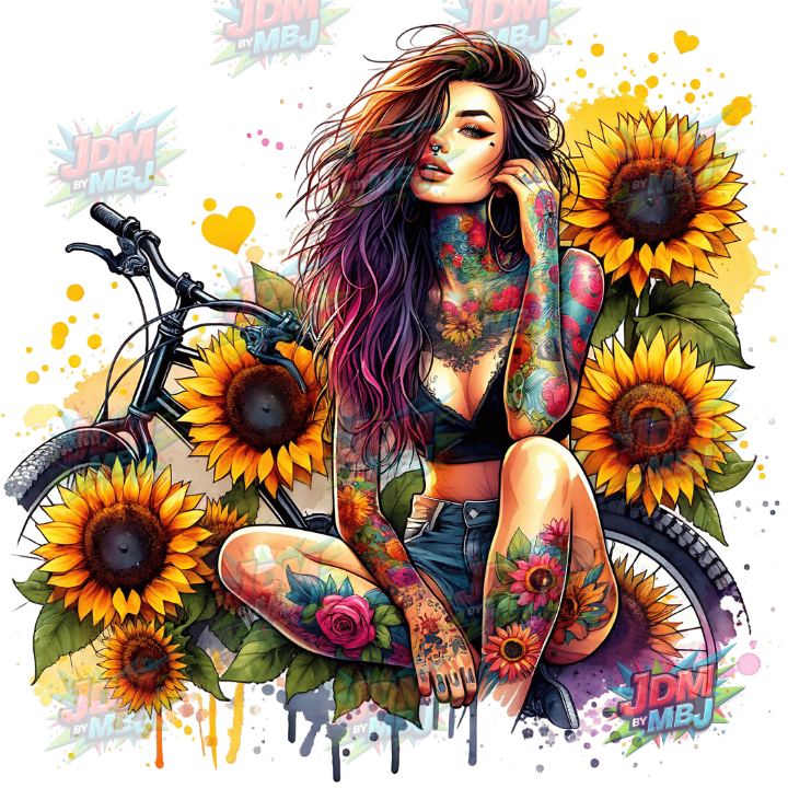 Iron On - Tattoo Girl DTF 25cm