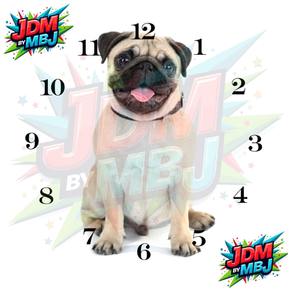 Impresiones de sublimación de relojes de 20 cm x 20 cm, inspirados en pájaros, perros y tigres.