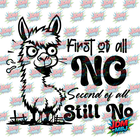 "Not of all no Second" Iron On - DTF 20cm