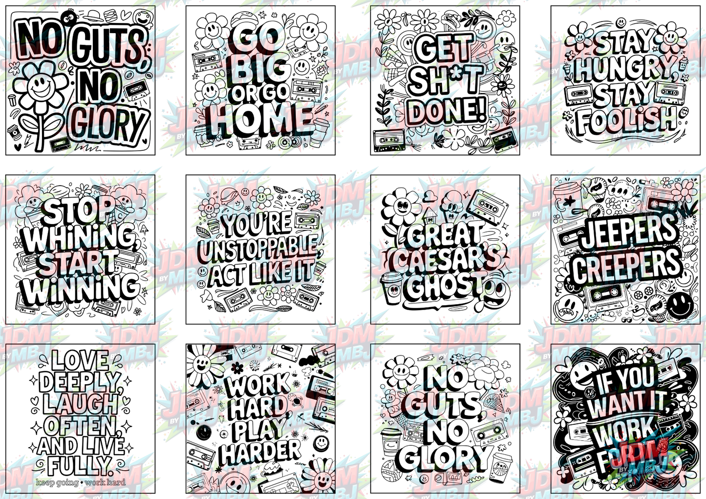 Swear Words "Bold & Easy" Volume 6 Digital Colouring Pages