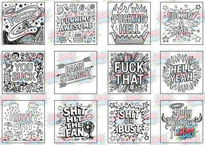 Swear Words "Bold & Easy" Volume 4 Digital Colouring Pages