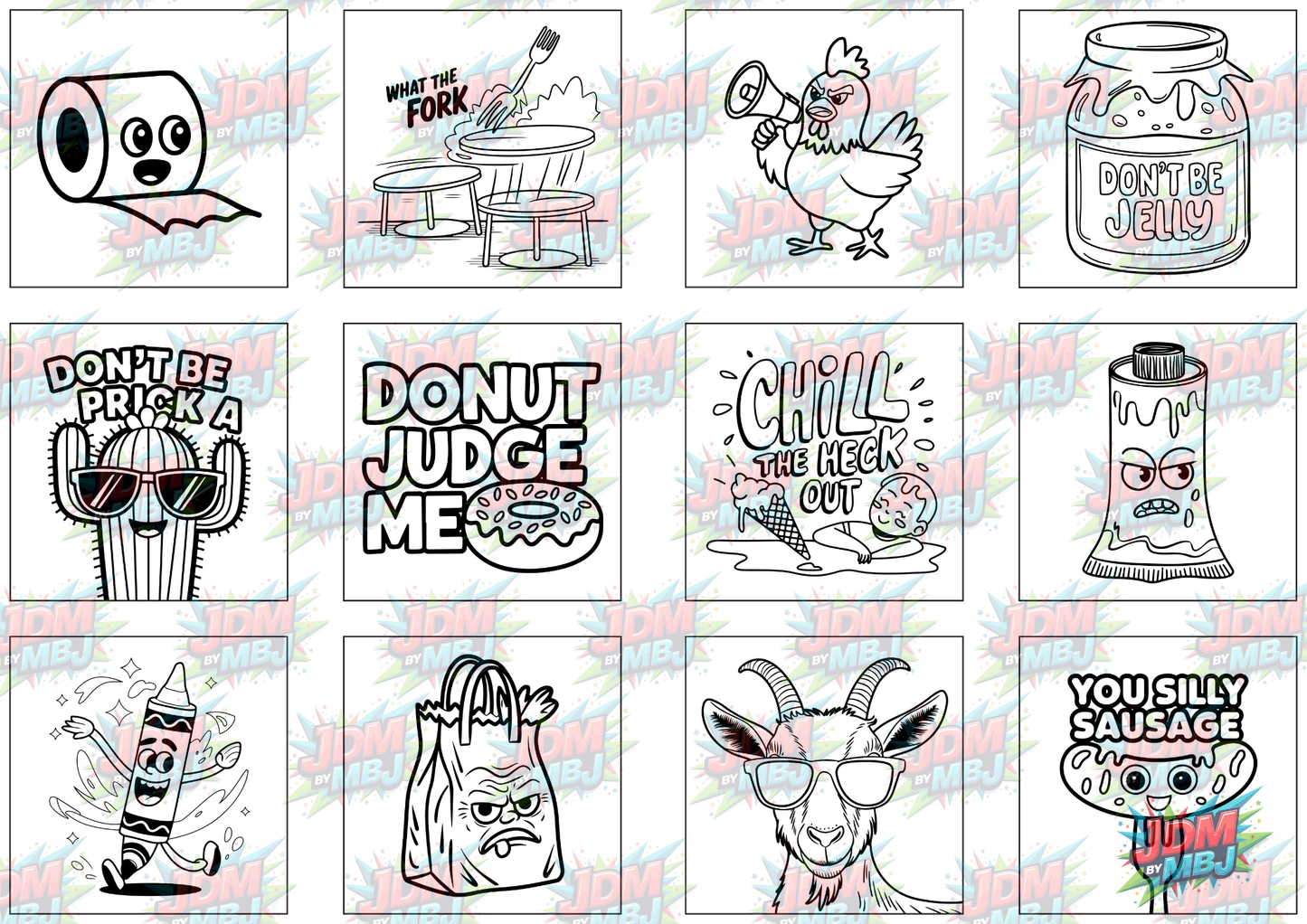 Funny Swearing Digital Colouring Pages
