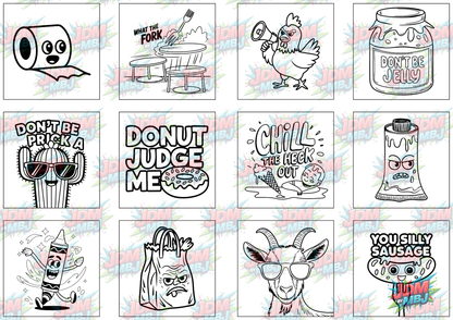 Funny Swearing Digital Colouring Pages