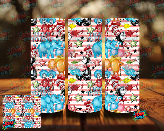 Inspired by Cat in Hat "I Love to Read" Sublimation Prints