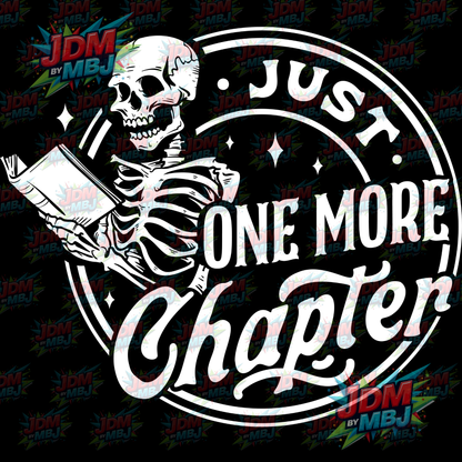 Iron On - Just One More Chapter (Round) DTF 20cm