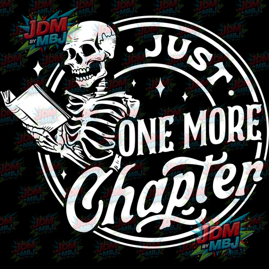 Iron On - Just One More Chapter (Round) DTF 20cm