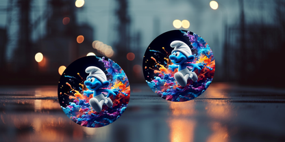 Impresiones de sublimación de posavasos para coche de Pitufo (8 por página)