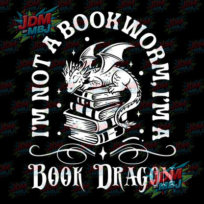 Iron On - Bookworm Dragon DTF 20cm