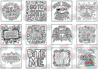 Swear Words "Bold & Easy" Volume 3 Digital Colouring Pages