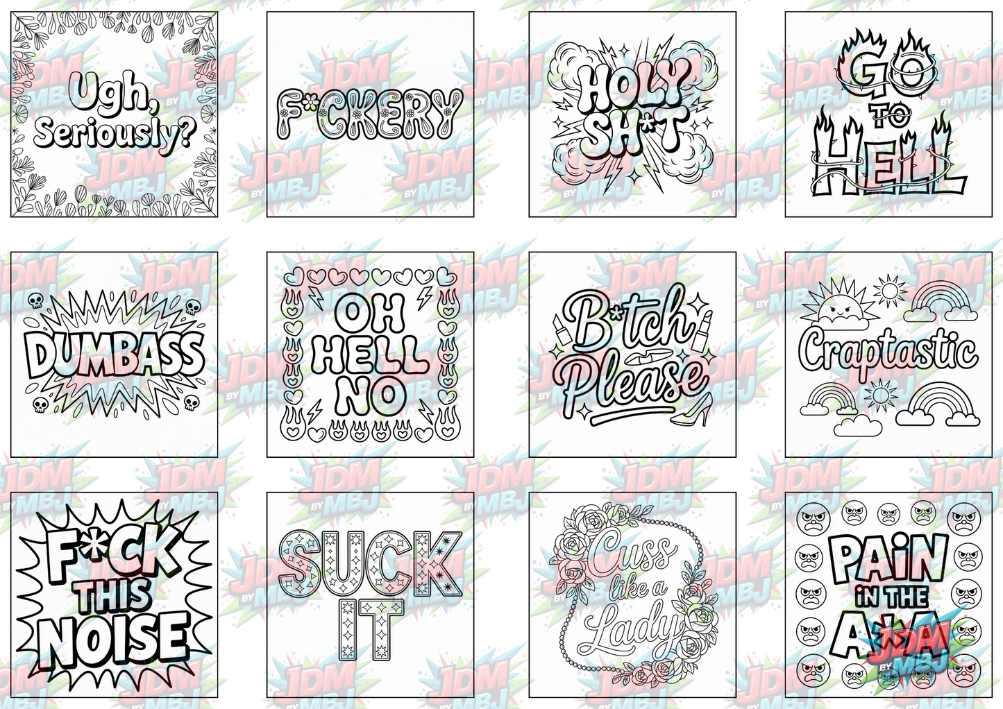 Seriously Fuck OFF Digital Colouring Pages
