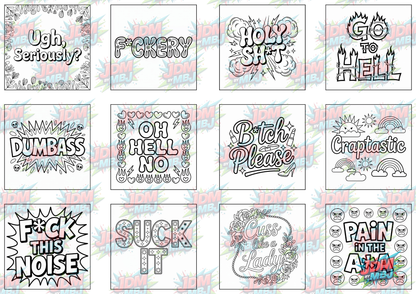 Seriously Fuck OFF Digital Colouring Pages