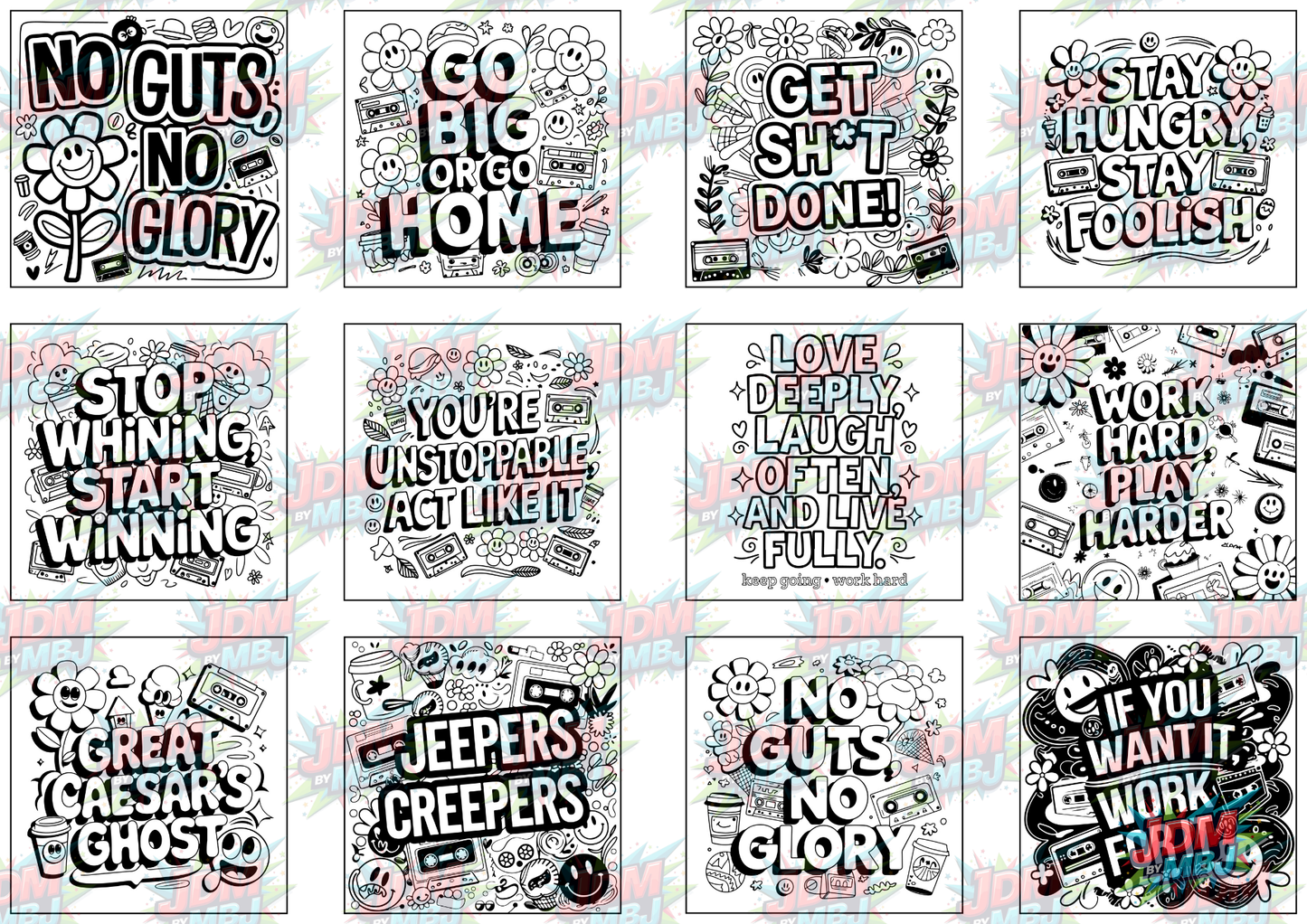 Swear Words "Bold & Easy" Volume 7 Digital Colouring Pages