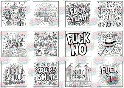 Swear Words "Bold & Easy" Volume 2 Digital Colouring Pages