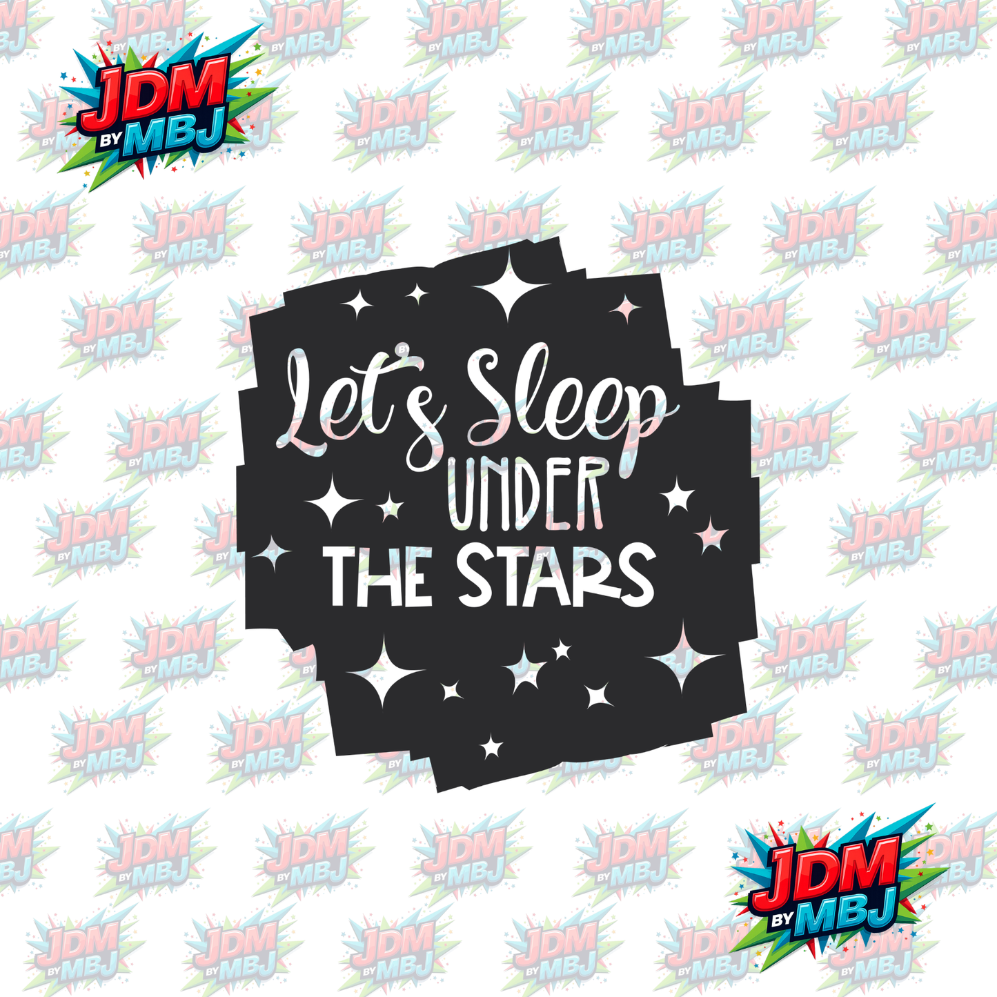 Iron On - Let's Sleep Under The Stars DTF 20cm