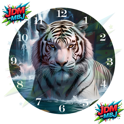 Impresiones de sublimación de relojes de 20 cm x 20 cm, inspirados en pájaros, perros y tigres.