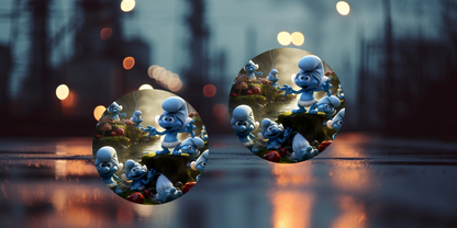 Impresiones de sublimación de posavasos para coche de Pitufo (8 por página)