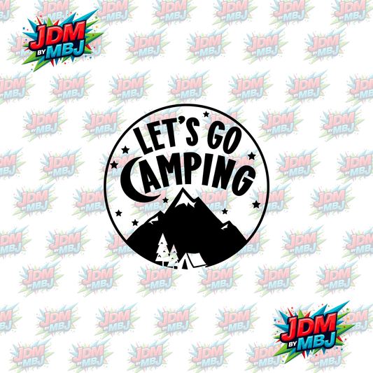Iron On - Let's Go Camping DTF 20cm