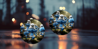 Impresiones de sublimación de posavasos para coche de Pitufo (8 por página)