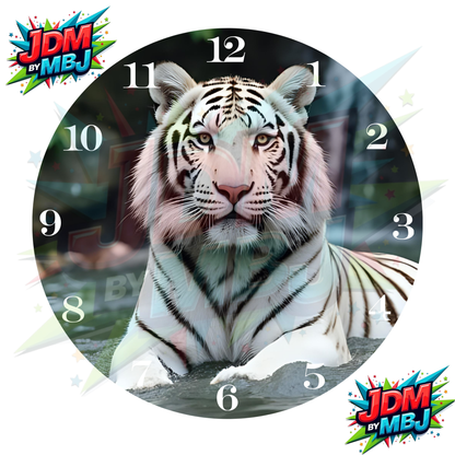 Impresiones de sublimación de relojes de 20 cm x 20 cm, inspirados en pájaros, perros y tigres.